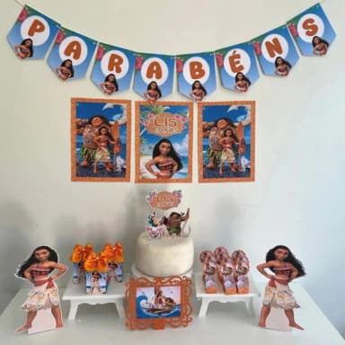 Kit Mesversário Moana Personalizados - Só Um Bolinho