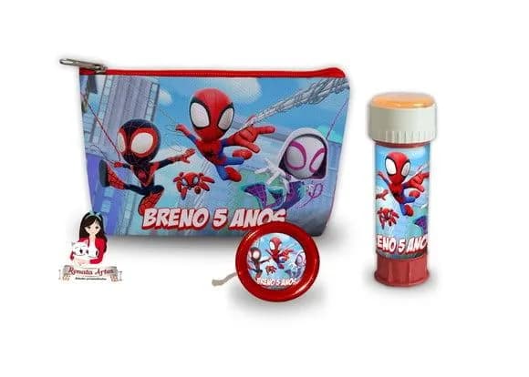 Necessaire com Ioiô e Bolhas de Sabão Spidey
