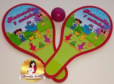 Raquetes de Ping Pong Tema Galinha Pintadinha