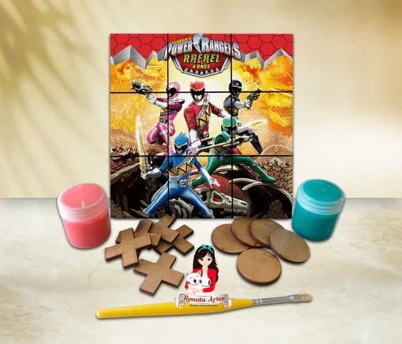 Jogo da Velha com Tinta Personalizado Power Rangers