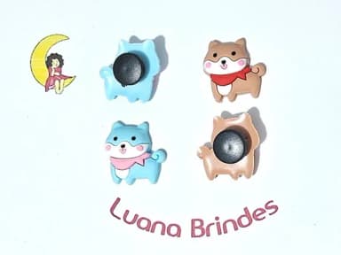 Pins de Crocs Cachorro Emborrachado Pacote com 6 Unidades
