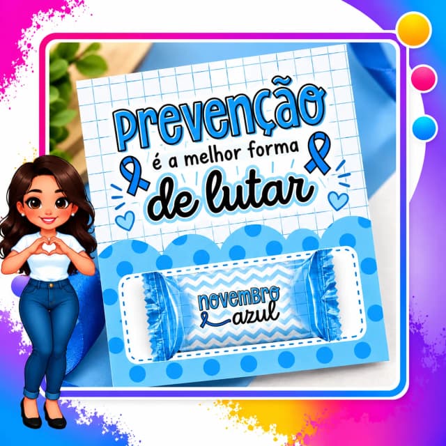 Lembrancinha Novembro Azul com Bala Personalizada – Prevenção é a Melhor Forma de Lutar