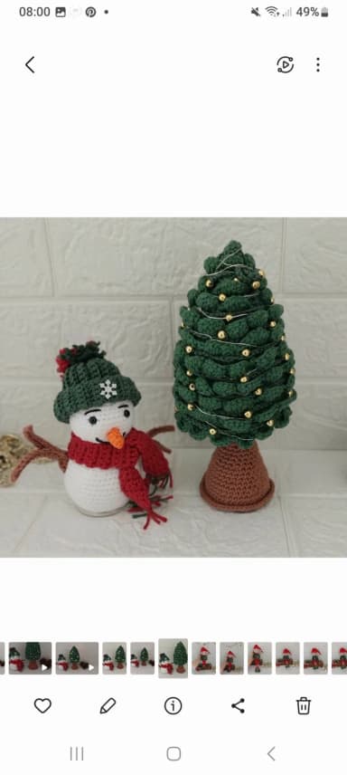 Pinheiro de Natal + Boneco de Neve amigurumi