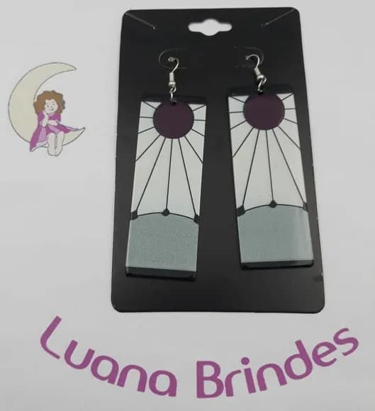 Brinco Desenho Animes 3 de Acrílico - 9cm - 1 par