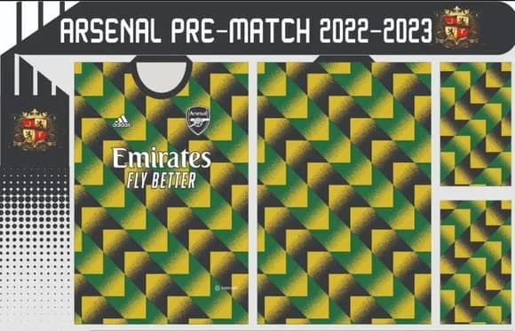 Vetor Camisa Do Arsenal Pré-jogo 2022-2023