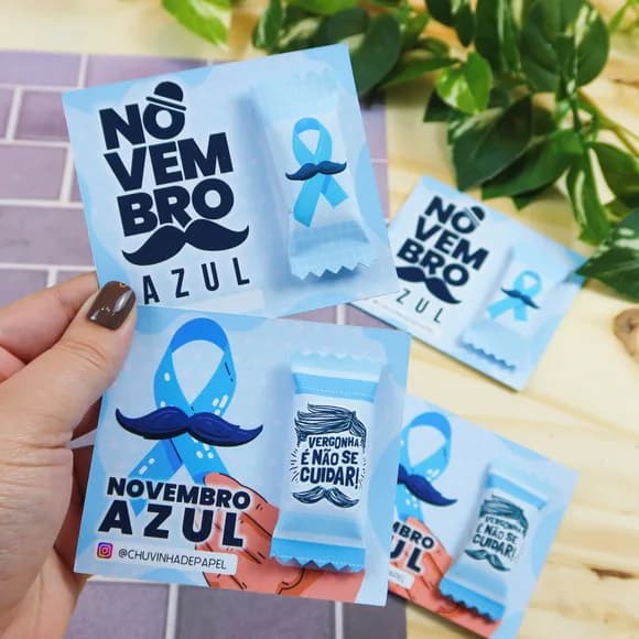 Card com Bala Novembro Azul
