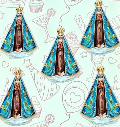 Aplique Nossa Senhora Adesivo Resinado 1 Cartela C/5 Unid.