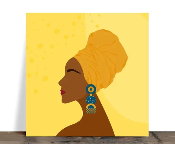 Azulejo Decorativo Afro 15x15 cm com Suporte