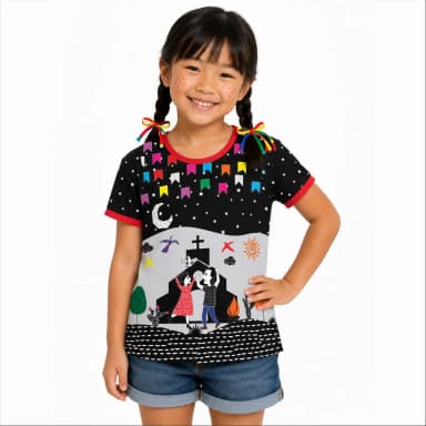 Camiseta Infantil Feminina Caipira Cordel