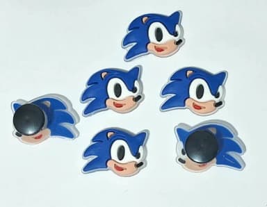 Pins para Crocs Sonic 2cm Emborrachado 6 Unidades