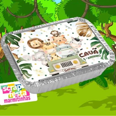 Marmitinha Personalizada Festa Safari Aquarela