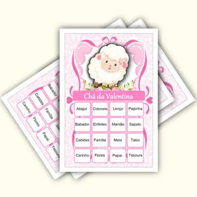 Bingo Chá de Bebê Menina Pdf Para Imprimir