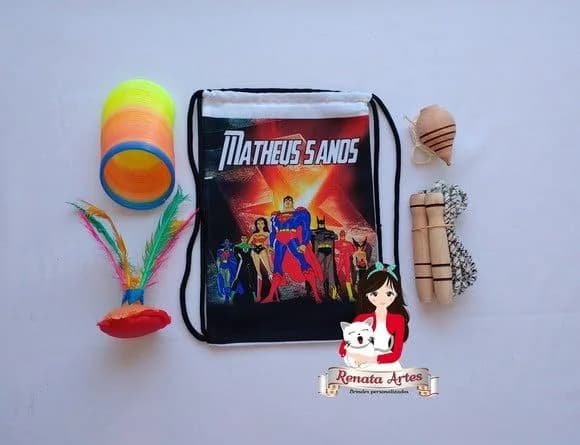 Mochila Boa Infância Personalizada Tema Liga da Justiça