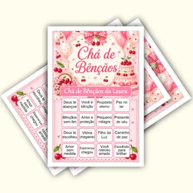 Bingo Chá de Bênçãos Menina PDF Para Imprimir