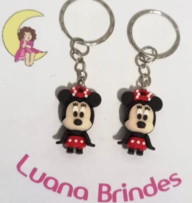 Chaveiro Minnie 3d Mini Emborrachado- 4 Unidades