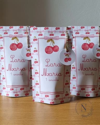 Saquinho Zip Lock 10x17 Lembrancinha Cerejinha