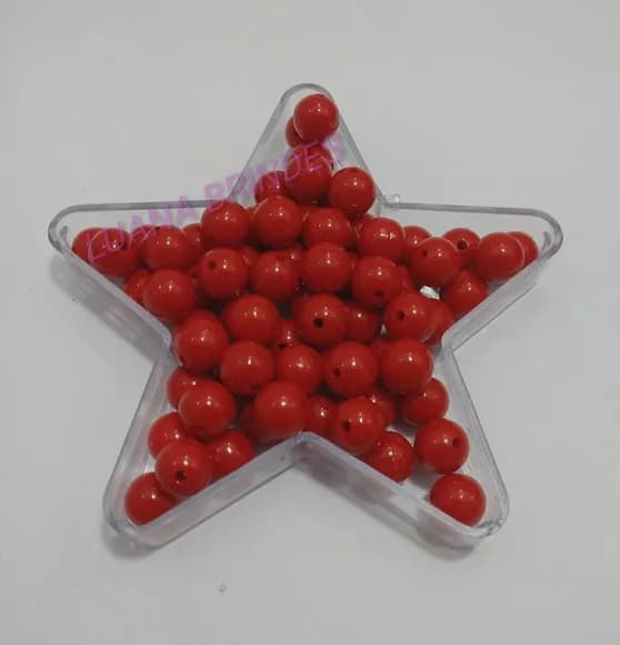 Bolinha Acrílica Vermelha - 10mm - pct. c/100 unidades
