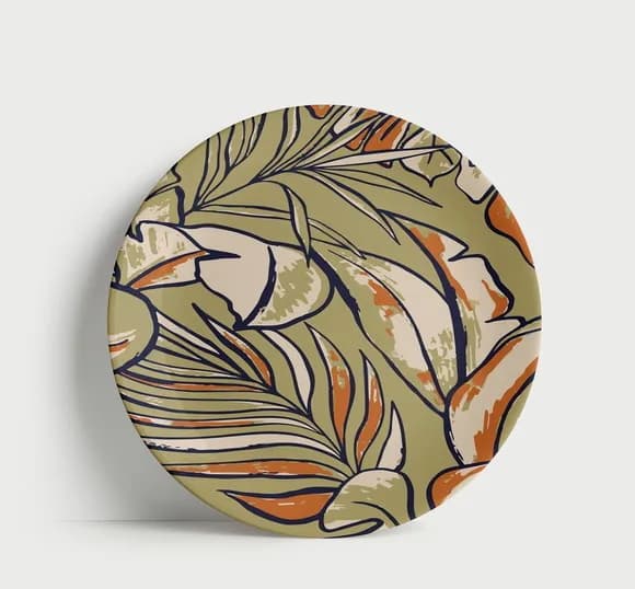 Decoração Tropical: Prato 21 cm Porcelana - Mesa ou Parede