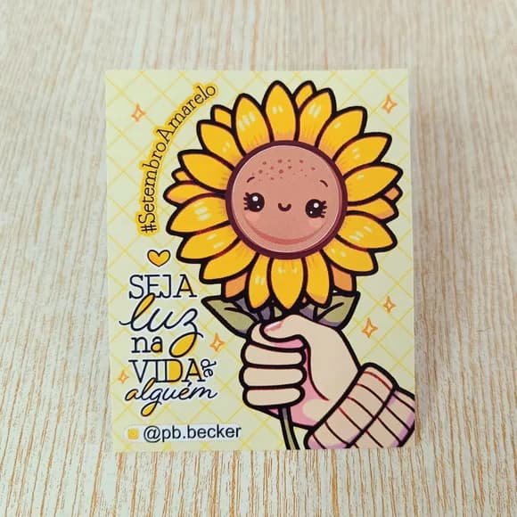 Card com Moeda de Chocolate Setembro Amarelo