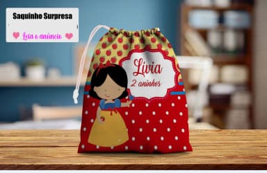 Saquinho Supresa para lembrancinhas  Branca de Neve