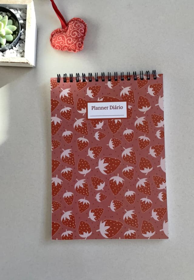 planner diário moranguinhos vermelhos