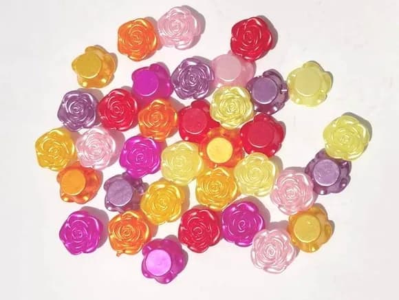 Rosa Pérolada com Furo Passante 14mm Pacote 50 Unidades