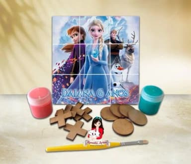 Jogo da Velha com Tinta Personalizado Frozen 2