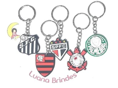 Chaveiros Times 3,5cm Emborrachado Pacote com 5 Unidades