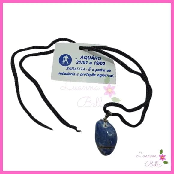 Cordão do Signo Aquário com Pedra - 1 unidade
