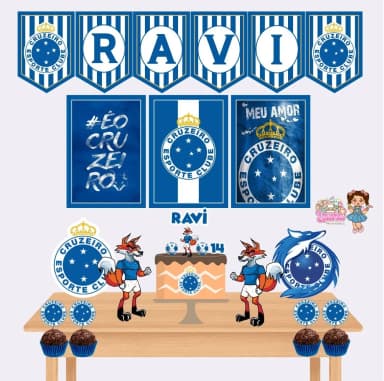 Kit Festa Só Um Bolinho CRUZEIRO ESPORTE CLUBE - Decoração de Festa