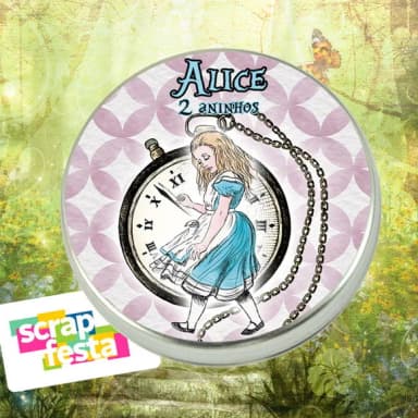 Latinha Personalizada Alice No País Das Maravilhas Aquarela
