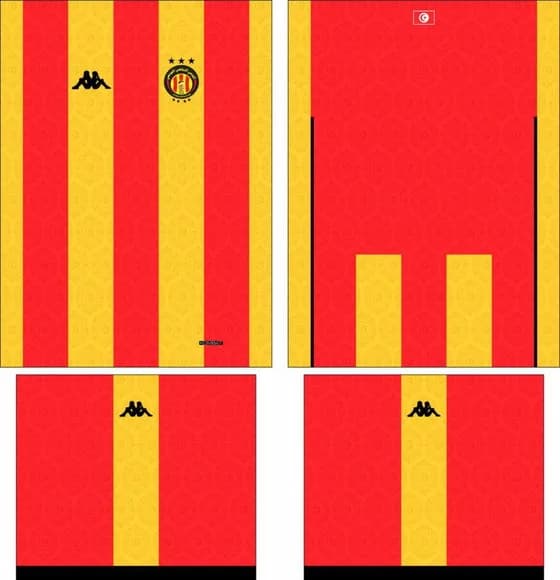 Arte Vetor Camisa Esperance Tunis Local 2025-2026