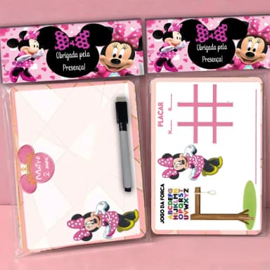 Lousa Magica Personalizada lembrancinhas Minnie Rosa