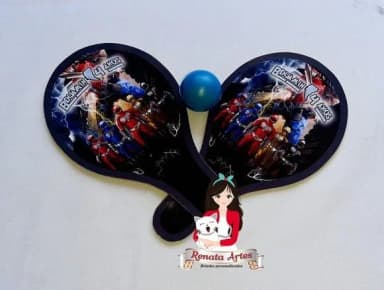 Raquetes de Ping Pong Personalizada Tema Power Rangers