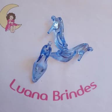 Pingente Sapatinho de Acrilico Azul 5cm Pct 10 Unidades