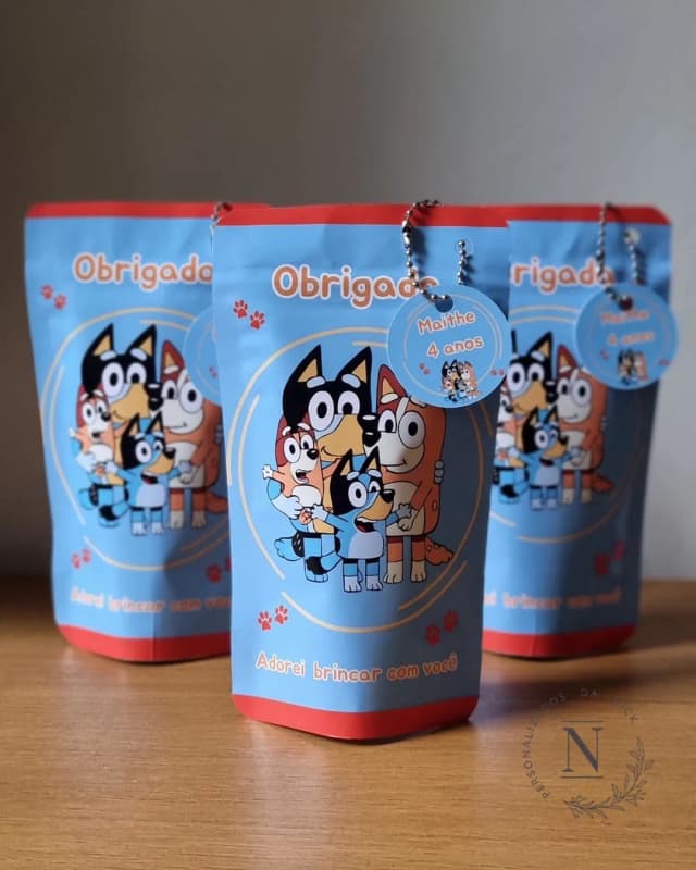 Saquinho Zip Lock 10x17 Lembrancinha Bluey