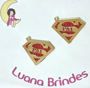 Pingente Superman Pai Acrilico Espelhado Pacotes C/10 Peças