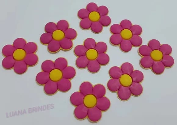Aplique Flor Rosa de borracha - Pct com 7 unidades