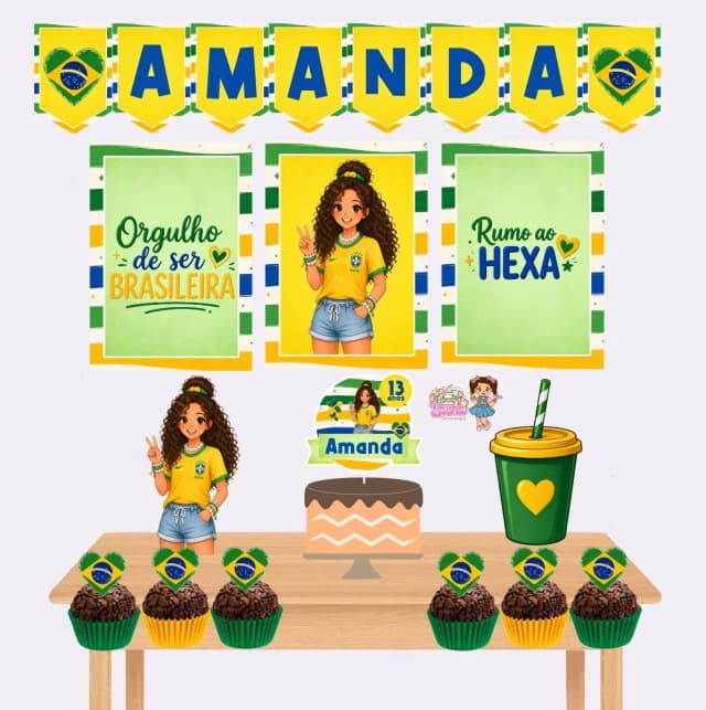 Kit Festa Só Um Bolinho VSCO GIRL BRASIL - Decoração de Festa