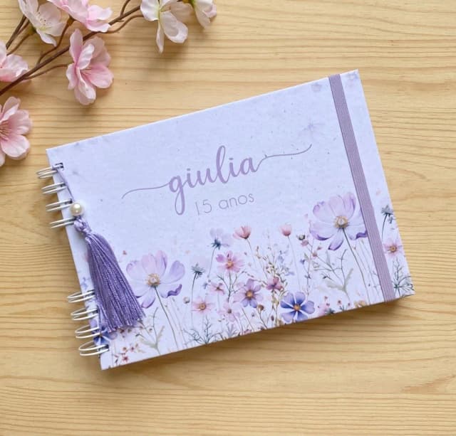 Caderno de Mensagens p/ Aniversário de 15 anos - Escolha a Capa