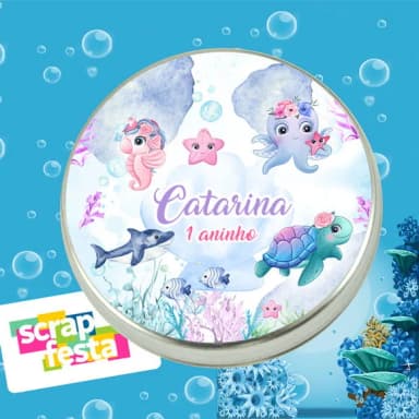 Latinhas Personalizadas Fundo do Mar Cute Aquarela