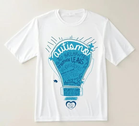 Camiseta Autismo Ideias Brilhantes Conscientização