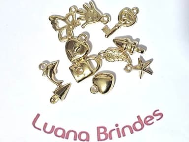 Pingente Abs Sortido Dourado 1,5cm Pacotes com 50 Unidades