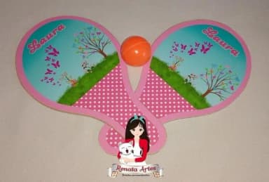 Raquetes de Ping Pong Personalizadas Tema Borboletas Rosa