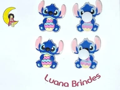Stitch Pascoa com Adaptador para Crocs Pacote com 6 Unidades