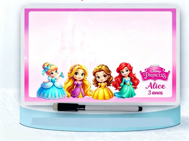 Lousa Magica Infantil Personalizada das Princesas