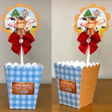 PEGUE E MONTE - Centro de Mesa FAZENDINHA - Decoração de Festa | Lembrancinhas | Aniversário | Personalizados