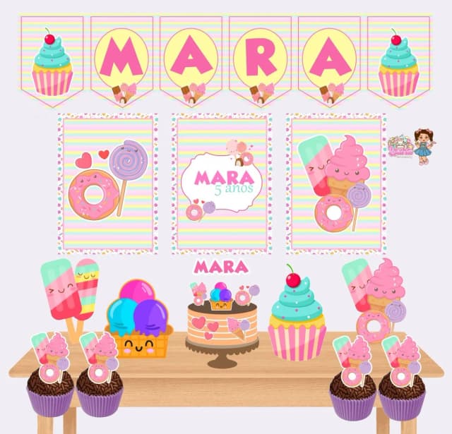 Kit Festa Só Um Bolinho DOCES - Decoração de Festa