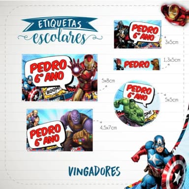 60 Etiquetas Escolares Personalizadas Prova D'agua