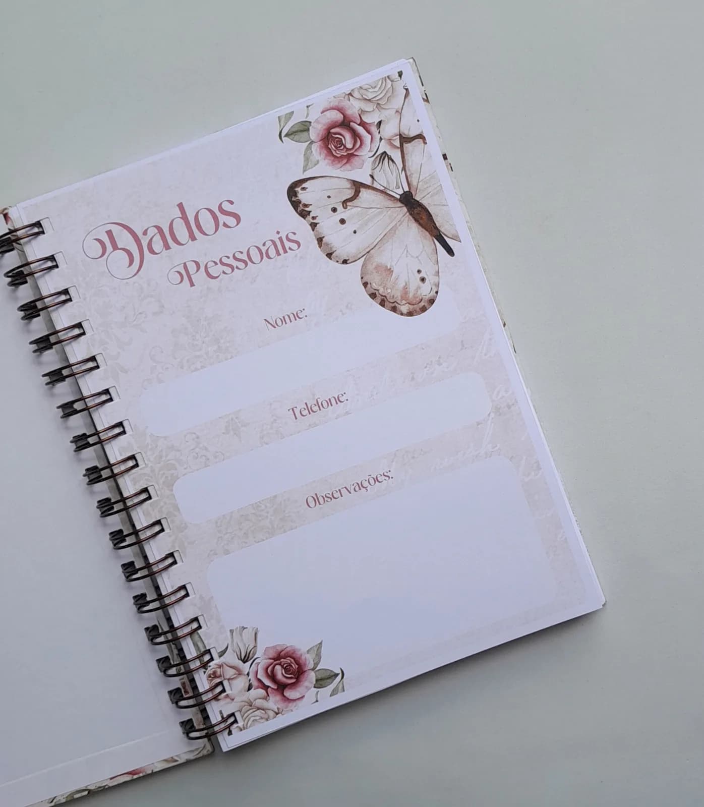 Caderno A5 Borboleta Vintage c/ 100 folhas